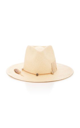 Nick Fouquet Sand Dollar Beach Embellished Straw Hat Size: 7