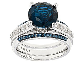 Blue Topaz Silver Ring 8.20ctw - LRH387 | JTV.com