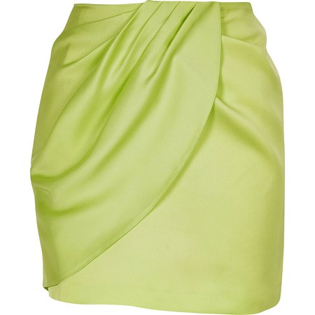 Lime wrap mini skirt - Mini Skirts - Skirts - women