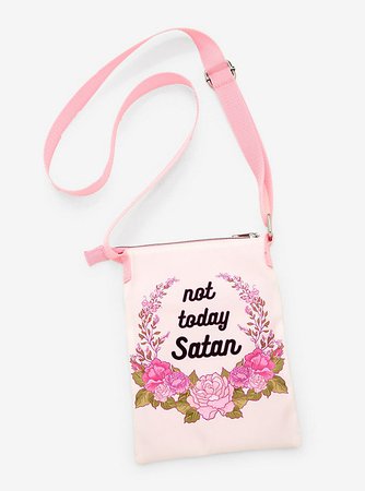 Not Today Satan Floral Passport Crossbody Bag