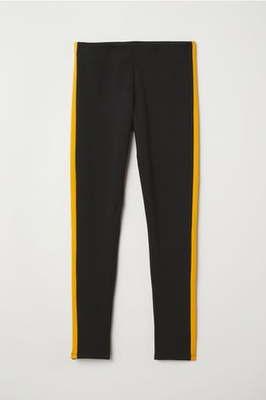 Leggings - Black/yellow - Ladies | H&M US