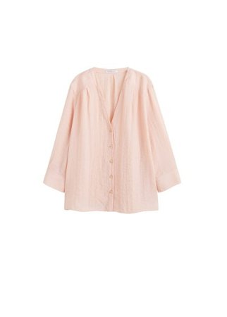 Violeta BY MANGO Buttoned flowy blouse