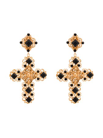 Dolce & Gabbana crystal embellished cross earrings