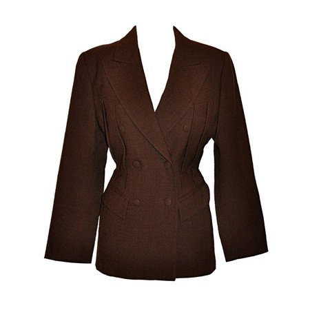Jean Paul Gaultier Coco Brown wool crepe jacket For Sale at 1stdibs