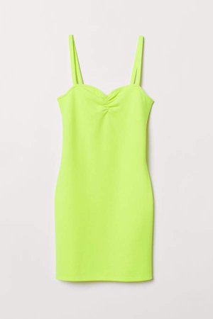 Fitted Jersey Dress - Yellow