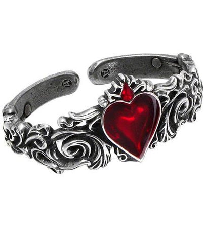Rivithead Alchemy Gothic Betrothal Enamel Heart Bracelet