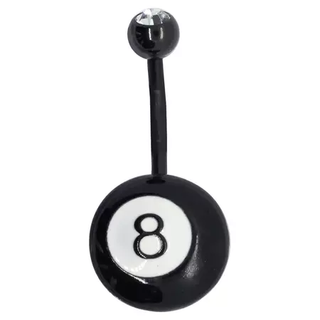 Pierce2GO Anodized Black 316L 14G 8 Ball Belly Button Ring Body Pierci