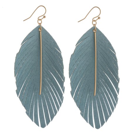 Feather Earrings in Denim | Unicorn Sparkle - A Soulful Style Brand