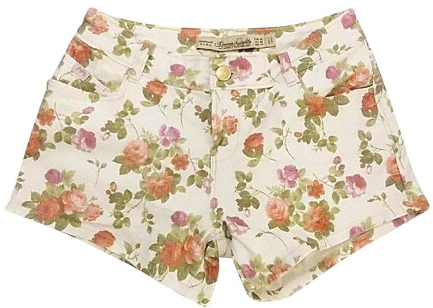 zara-multi-color-trafaluc-premium-quality-stretch-off-white-floral-denim-minishort-shorts-size-2-xs-0-1-960-960.jpg (960×683)
