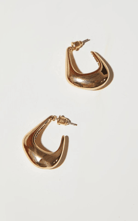 Gold Mini Oval Earrings