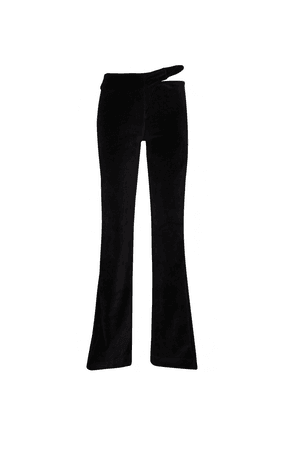 Danielle Guizio knotted-twist black velvet pants