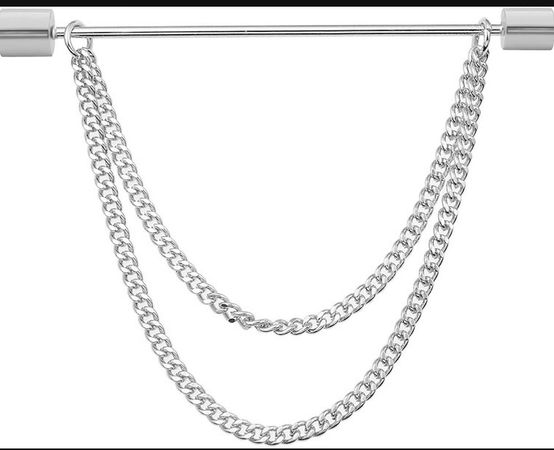 Silver Collar Bar Tie Chain