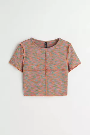 Crop Top - Pink/patterned - Ladies | H&M US