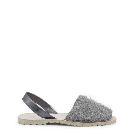 Fashiontage - Ana Lublin Grey Ankle Strap Leather Sandals - 919596335165