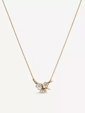 SHAUN LEANE - Cherry Blossom gold-plated vermeil silver and diamond necklace | Selfridges.com