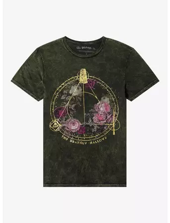 Harry Potter Floral Deathly Hallow Boyfriend Fit Girls T-Shirt | Hot Topic