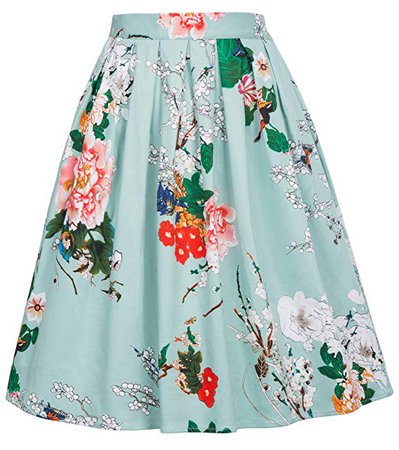Floral Vintage Swing Skirt A-line