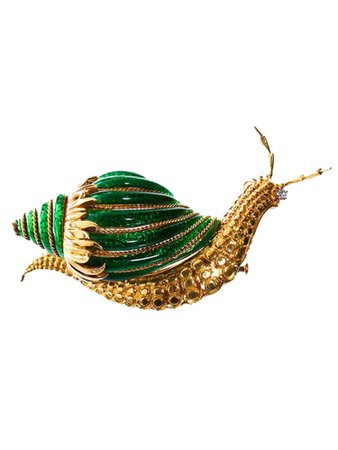 gold snail brooch