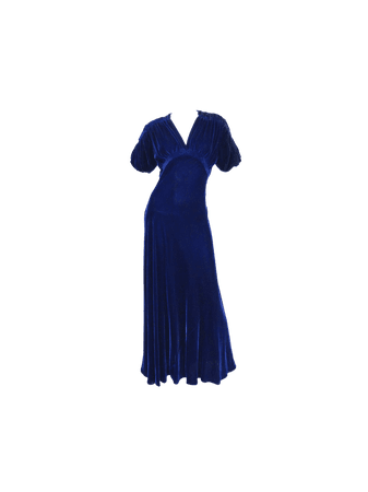 1930s blue velvet dress