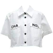 chanel white cropped shirt - Google Search