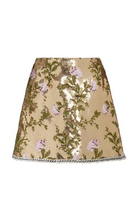Floral Sequined Mini Skirt By Giambattista Valli | Moda Operandi