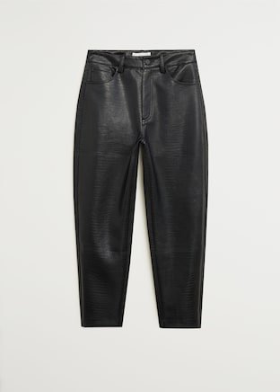 Crocodile faux-leather trousers - Women | Mango USA black