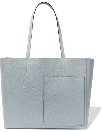 Shopping Textured-leather Tote - Blue