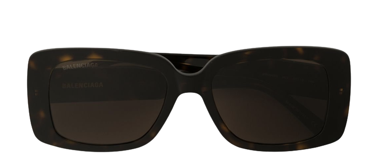 Balenciaga Eyewear tortoiseshell rectangular logo sunglasses - FARFETCH