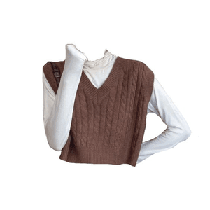 turtleneck with sweater vest
