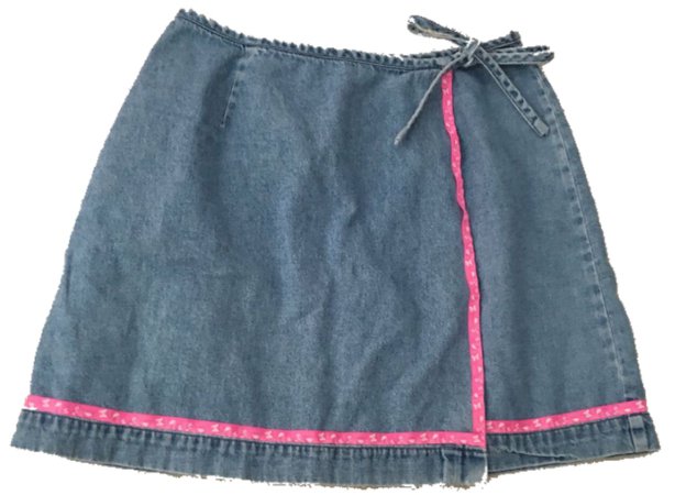 jean skirt with bow