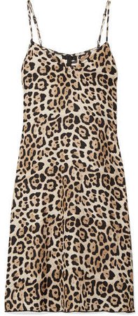Leopard-print Silk-charmeuse Mini Dress - Leopard print