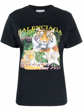 Shop Balenciaga tiger graphic print T-shirt with Express Delivery - FARFETCH