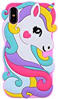 Amazon.com: Vivid Unicorn Case for iPhone X / XS 10,3D Cartoon Animal Cute Soft Silicone Rubber Protective Pink Cover,Childish Animated Stylish Fashion Cool Skin Shell for Kids Child Teens Girls ( iX XS 10)