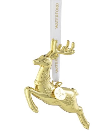 Waterford Crystal Gold Reindeer Ornament