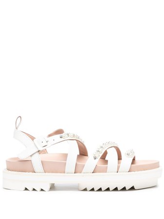 Shop Simone Rocha embellished flat sandals with Express Delivery - FARFETCH