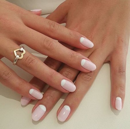 Pink Half Moon Nails