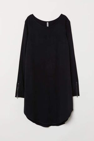 Short Viscose Dress - Black