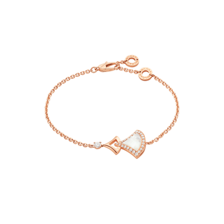 BVLGARI DIVAS' DREAM Rose Gold Bracelet with 0.31 ct White Mother of Pearl | Bulgari Official Site