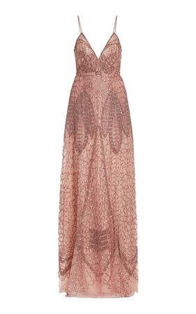 Cucculelli Shaheen Embroidered Tulle Gown