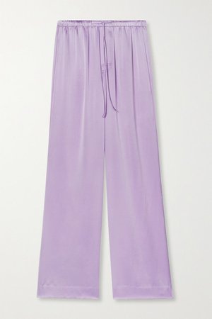 Silk-satin Wide-leg Pants - Lavender