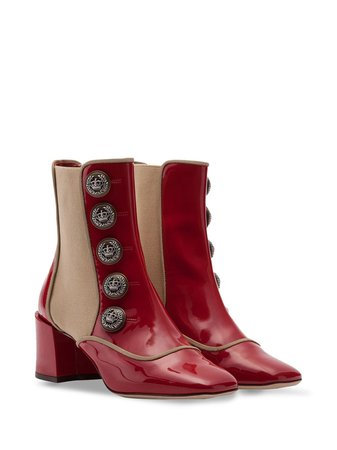 Shop red Dolce & Gabbana button-embellished ankle boots with Express Delivery - Farfetch