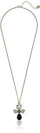 Betsey Johnson "Pearl Critters" Bug Long Pendant Necklace, 30" + 3" Extender: Clothing