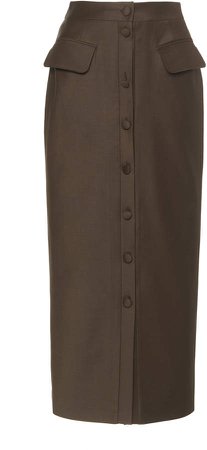 MATERIEL Button-Down Pencil Skirt