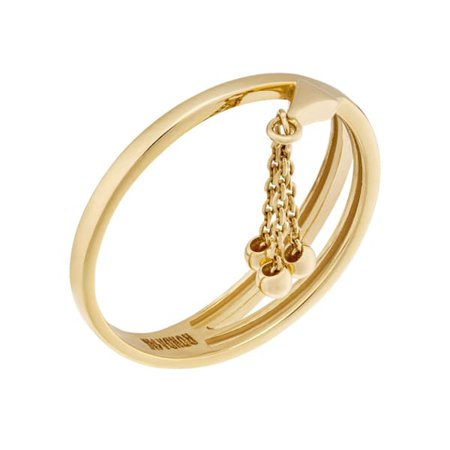 RUNDA Triangle & Circle In Nature 10K Gold Ring, Minimalist Geometric Gold Ring, Solid Gold Chain Ring | Runda Jewelry | Wolf & Badger