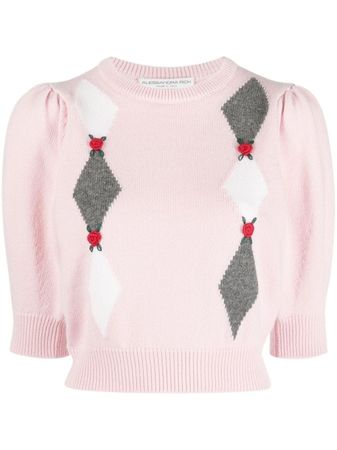 Alessandra Rich Embroidered Knit Cropped Jumper - Farfetch
