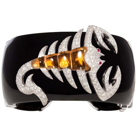 Ella Gafter Scorpio Zodiac Cuff Bracelet with Diamonds For Sale at 1stDibs