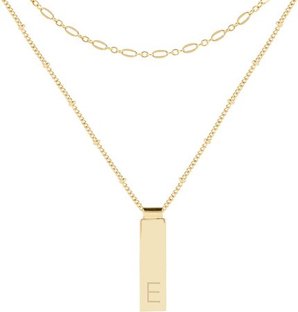 Brook And York Maisie Set of 2 Initial Layering Necklaces