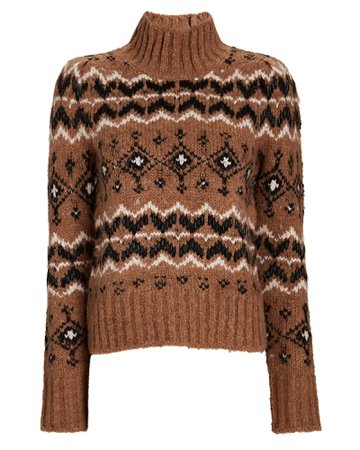 Veronica Beard Chiana Fair Isle Turtleneck Sweater | INTERMIX®