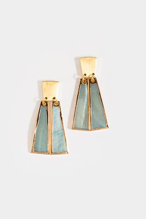 Gemma Shell Modern Drop Earrings | francesca's