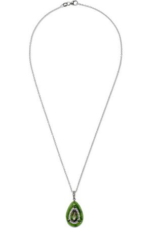 Boghossian | Inlay 18-karat white-gold multi-stone necklace | NET-A-PORTER.COM